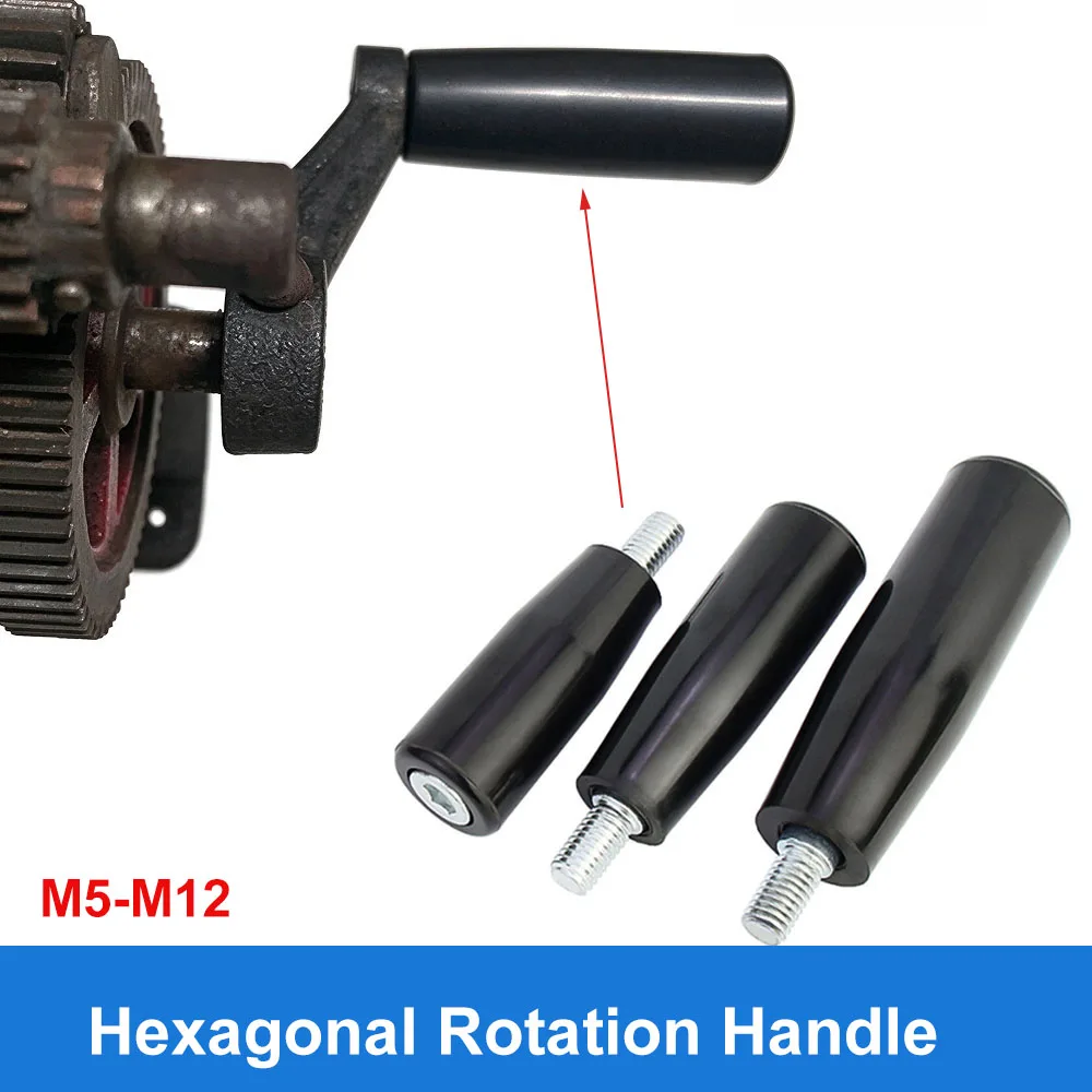 1Pcs External Thread Screw M5-M12 Hex Rotating Mechanical Handle Length 25-100mm Handwheel Adjustable Clamping Lever Locking