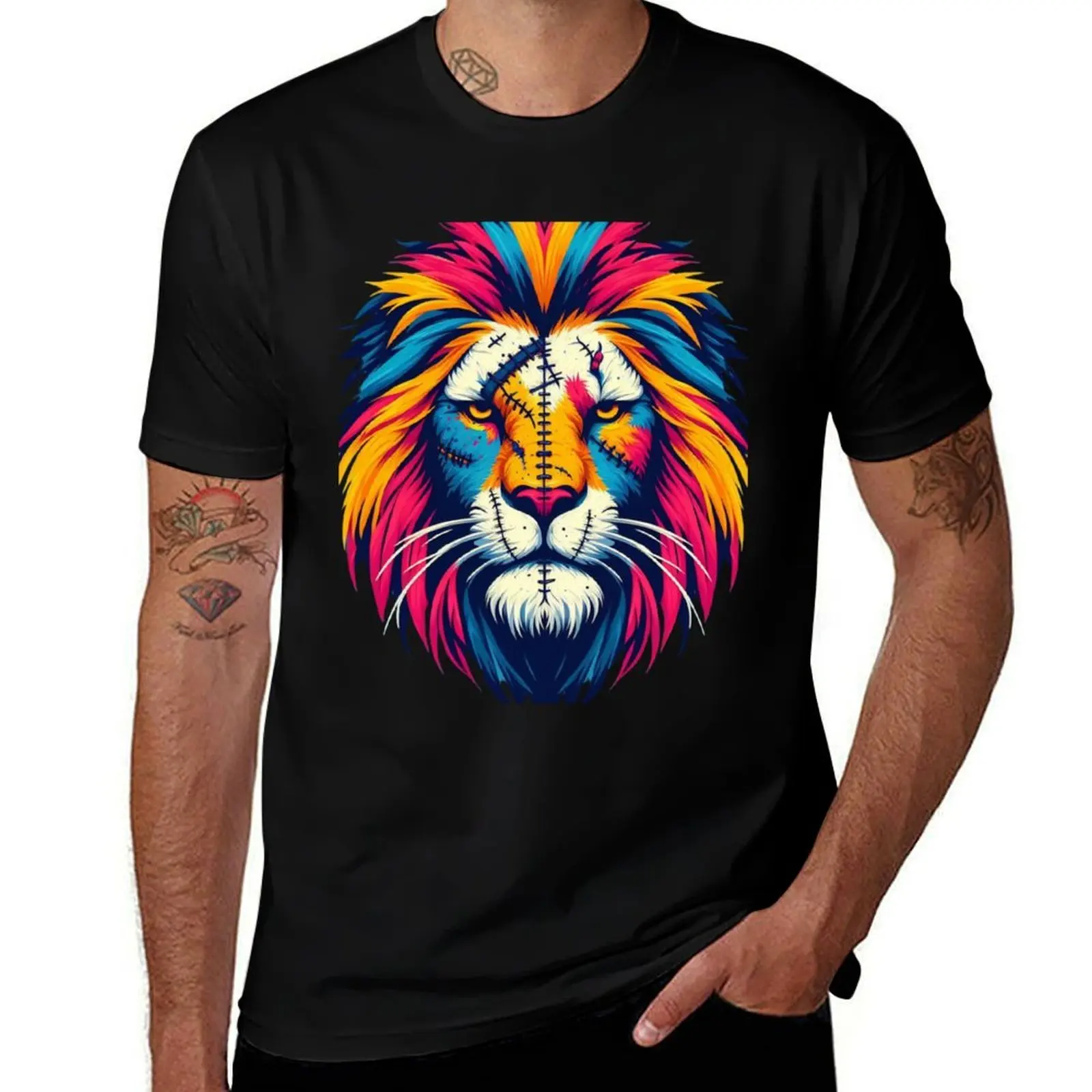 

Old Lion T-Shirt boys whites Aesthetic clothing Blouse heavyweight t shirts for men