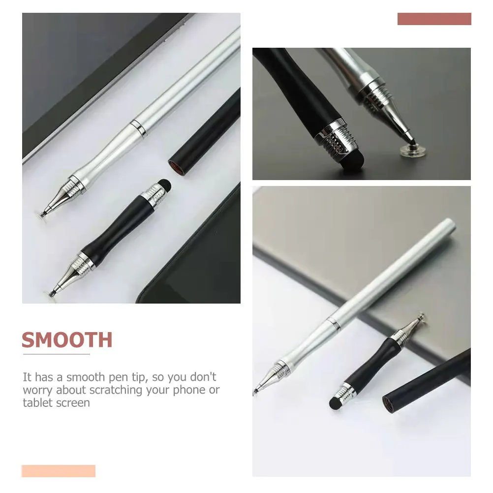 

2Pcs Capacitive Stylus Pen Universal Touch Screen Writing for Tablet Smartphone Smooth Precision Tip No Scratch ABS Material
