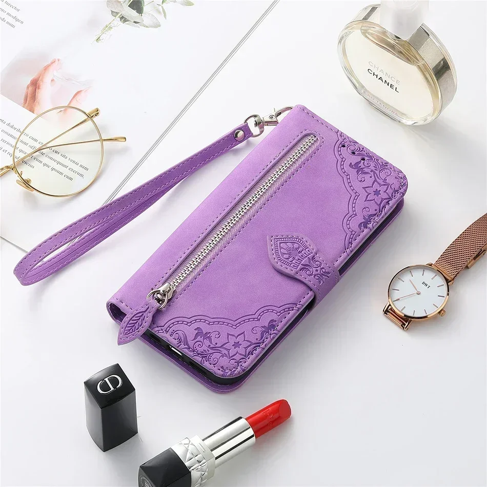 Flip Leather Case For TCL 50 Pro NxtPaper 505 403 405 406 T506D 40 XE 30 Plus 30SE 305i Wallet Phone Cover Long Wrist Strap