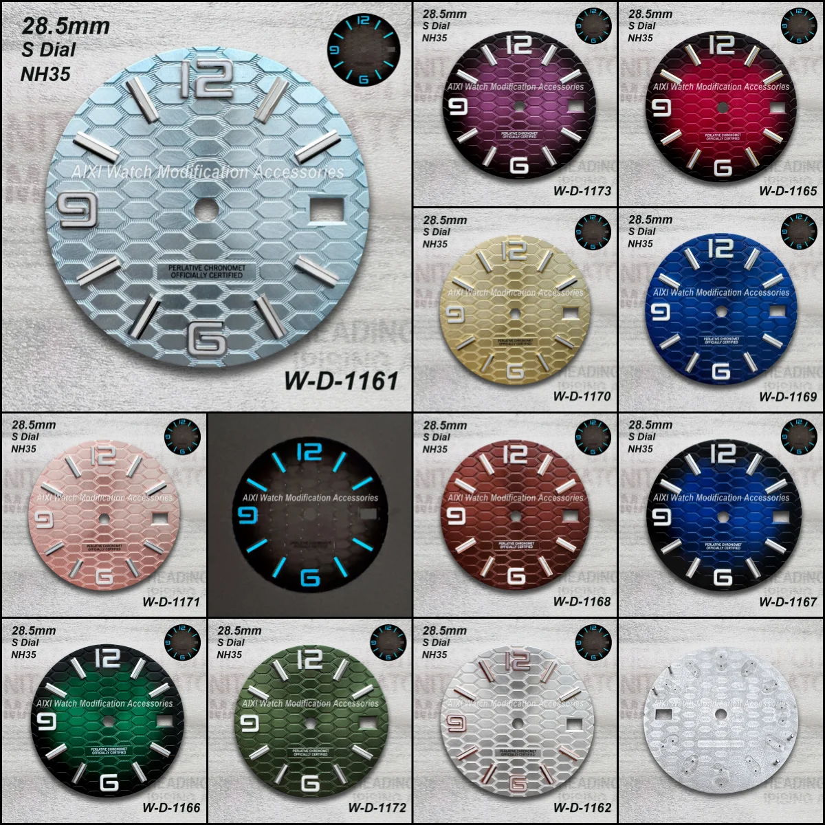 28.5mm Diving S Dial Fit NH35/NH36/4R/7S Japan Automatic Movement Ice Blue Luminous High-Quality Watch Modification Accessories