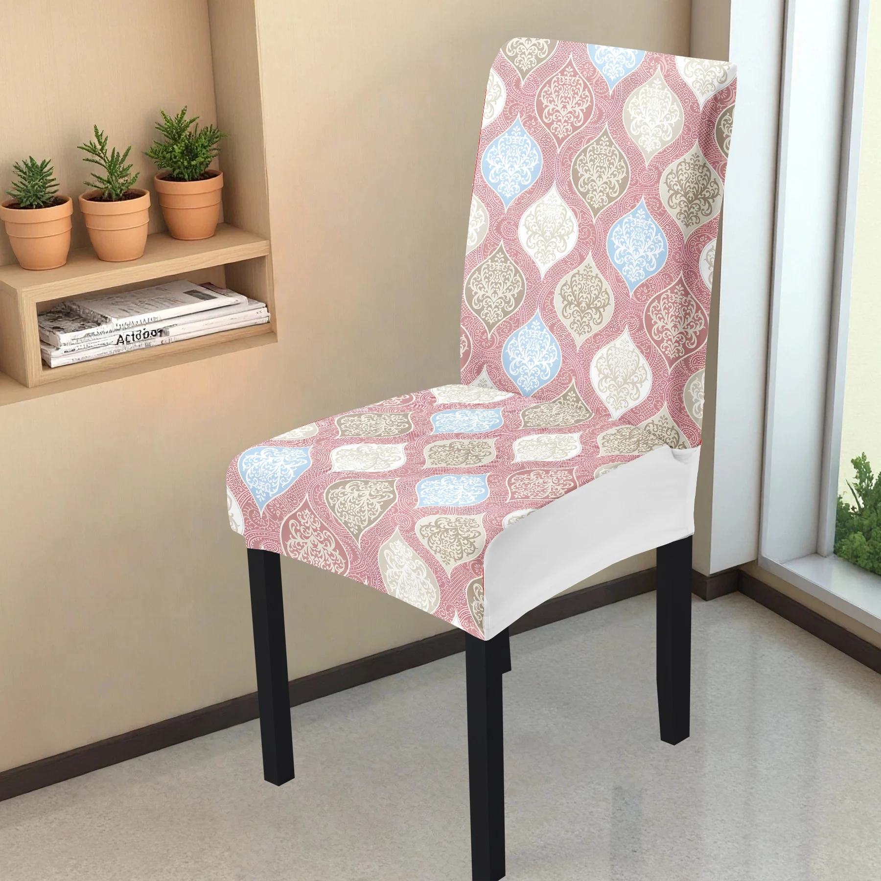 2024 New Elastic Stretch Chair Cover, Floral Pattern Washable Anti - Slip Dining Chair Slipcover, Universal f