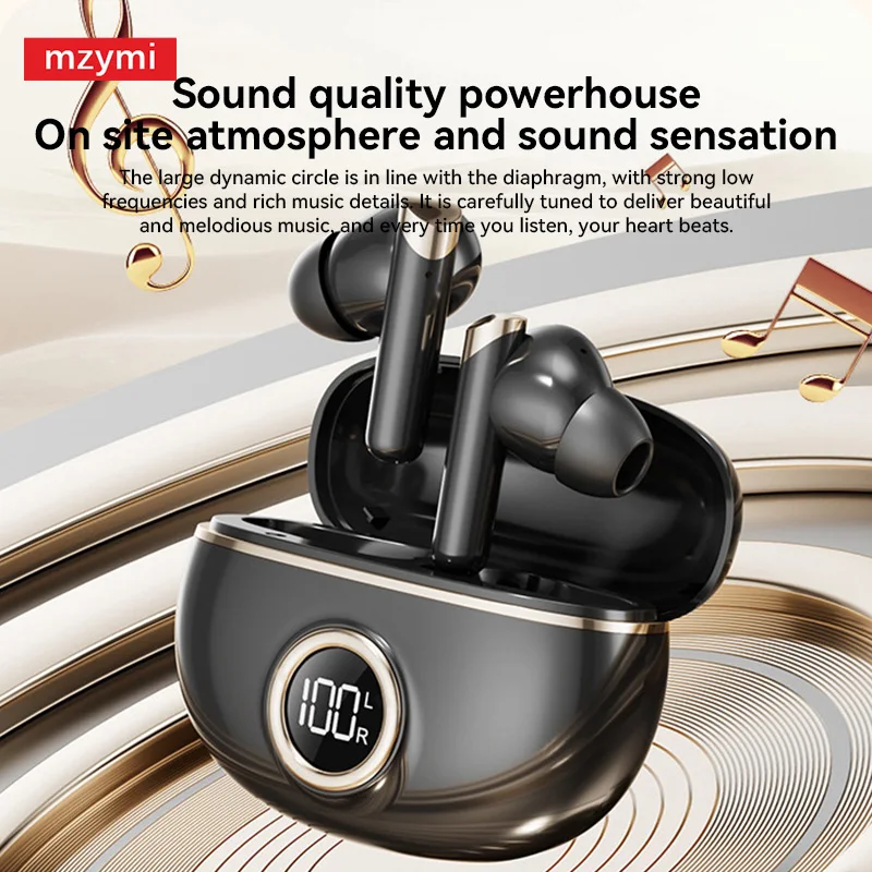 

mzymi Wireless Earbuds M85 TWS Bluetooth5.4 Earphones Waterproof Sports Headphones In Ear Headset With Mic For XIAOMI