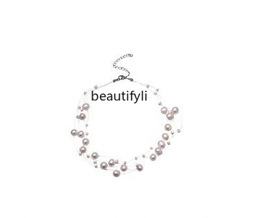 

Temperament Gypsy Star Freshwater Pearl Necklace Women's New Neck Chain Fashion Light Luxury Niche Clavicle Chain Accessories