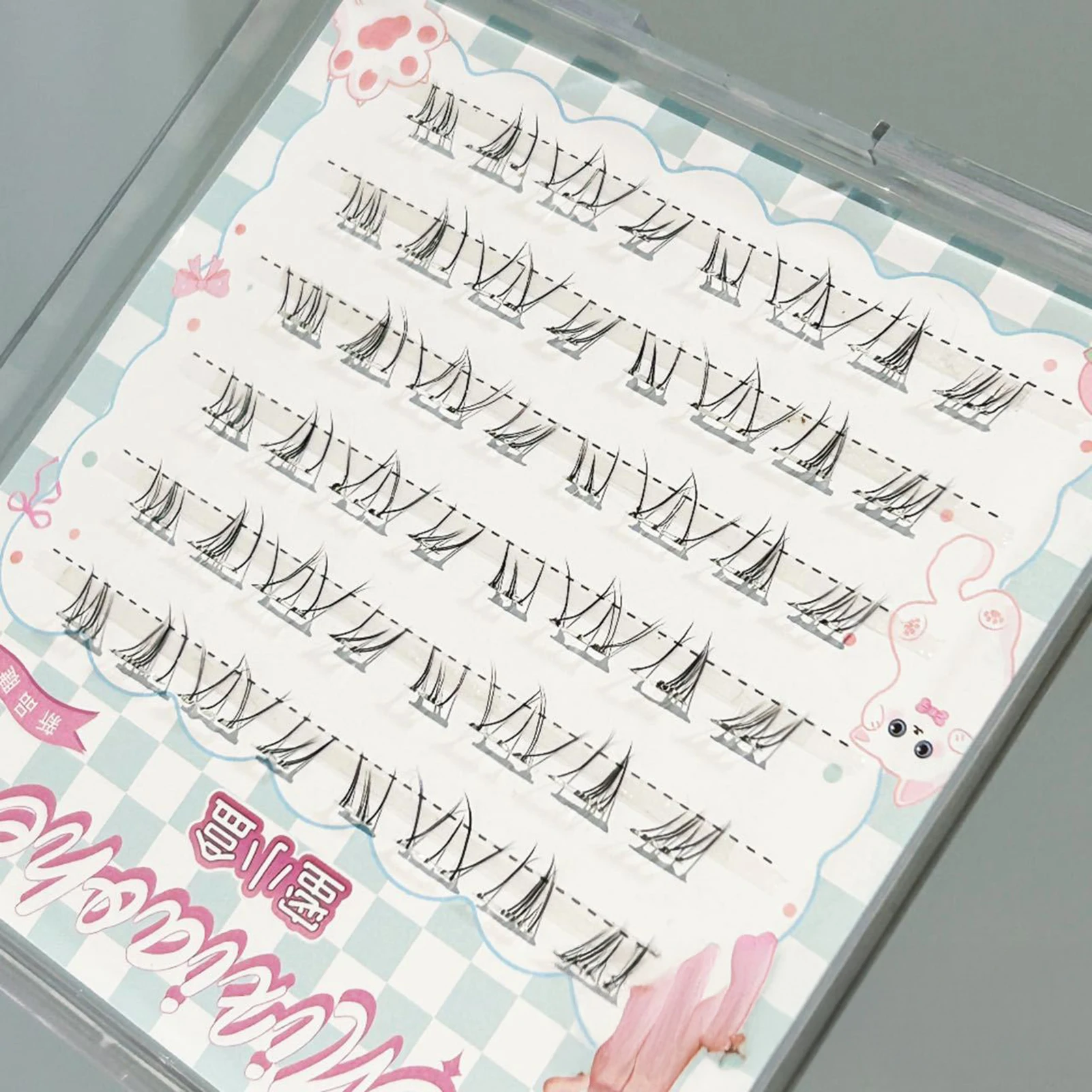 Bez Kleju Bez Taśmy Niewidoczna Taśma Indywidualne Kępki Rzęs Dolnych Przedłużanie Sztuczne Rzęsy Krótkie Naturalny Wygląd