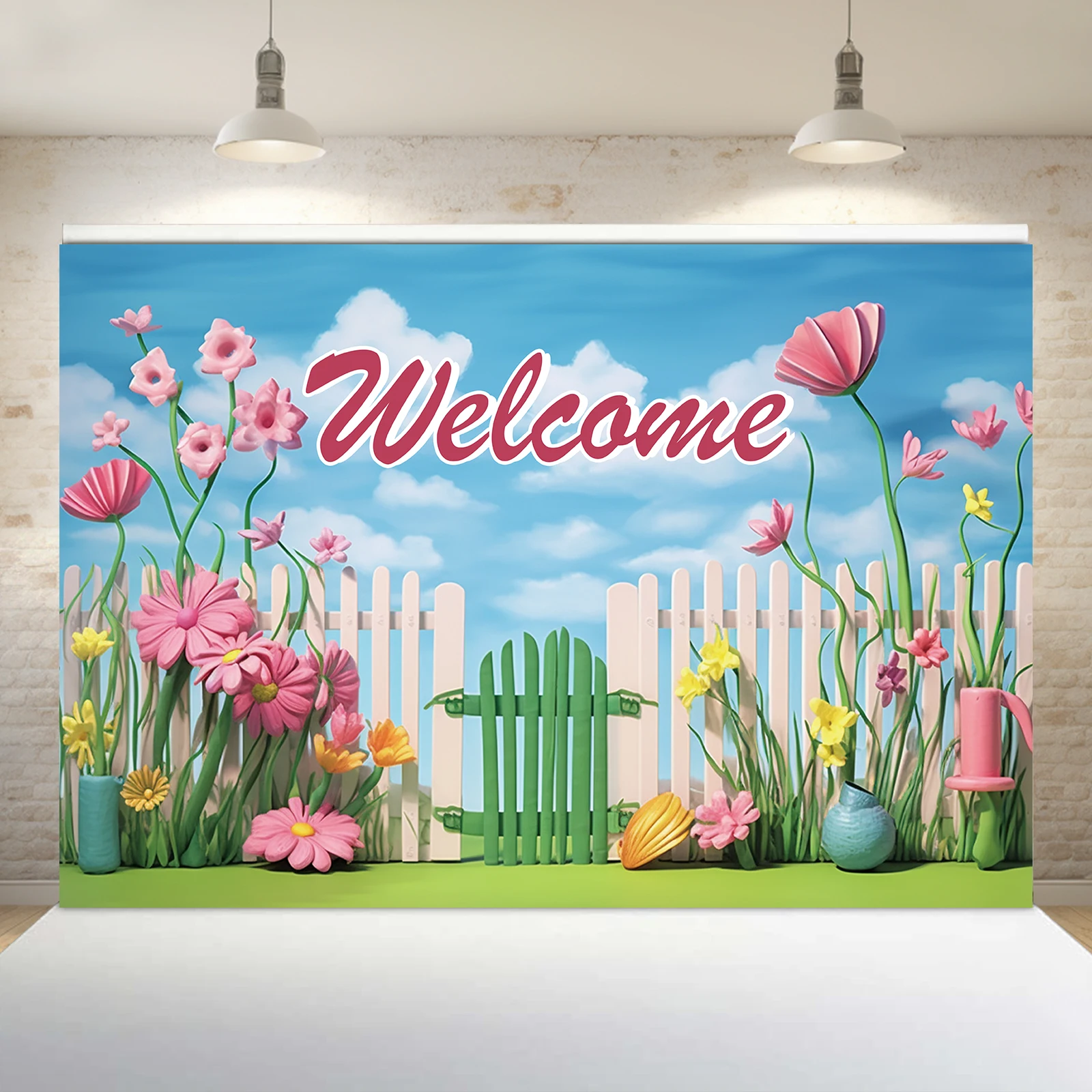 1PCS 100x150cm Spring(5) Theme Backdrop,Photography Background,Used To Gifts,Activities Or Other Party Decoration