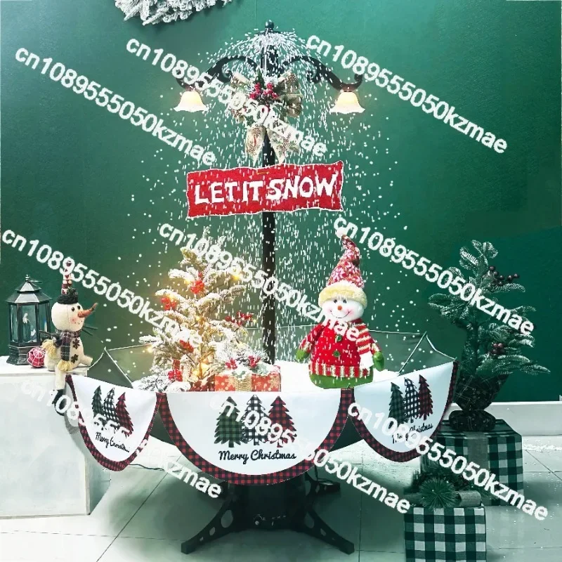 Snow Green Snowman Christmas Tree with Umbrella Base