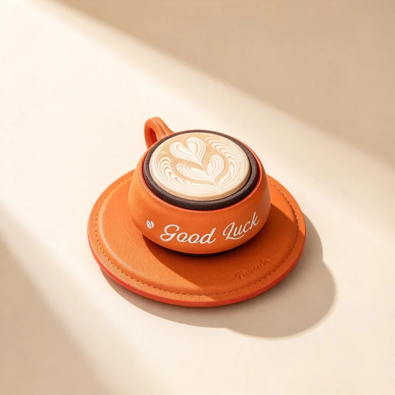 Rotating Coffee Cup Car Air Freshener Essential Oil Diffuser Woodgrain Latte Art Aroma Ornament Luxury Auto Dashboard Decor Gift