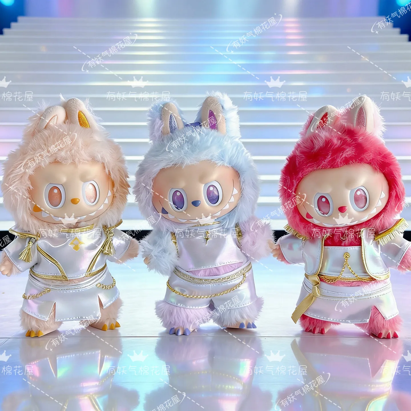 Para/cor K-pop Demon Series 17cm Labubu Roupas Nova Moda Labubu V1v2v3 Acessórios de Roupas Peruca