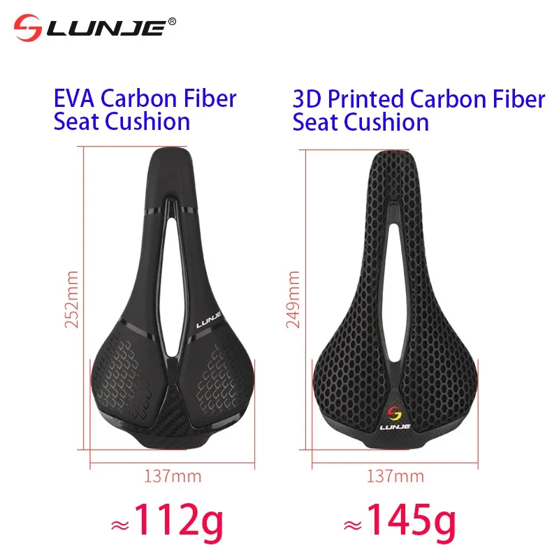 

3D Printed Bicycle Saddle 145g Ultralight Carbon Saddle 112g EVA Carbon Fiber Seat Cushion MTB Road Bike Cycling Seat Parts