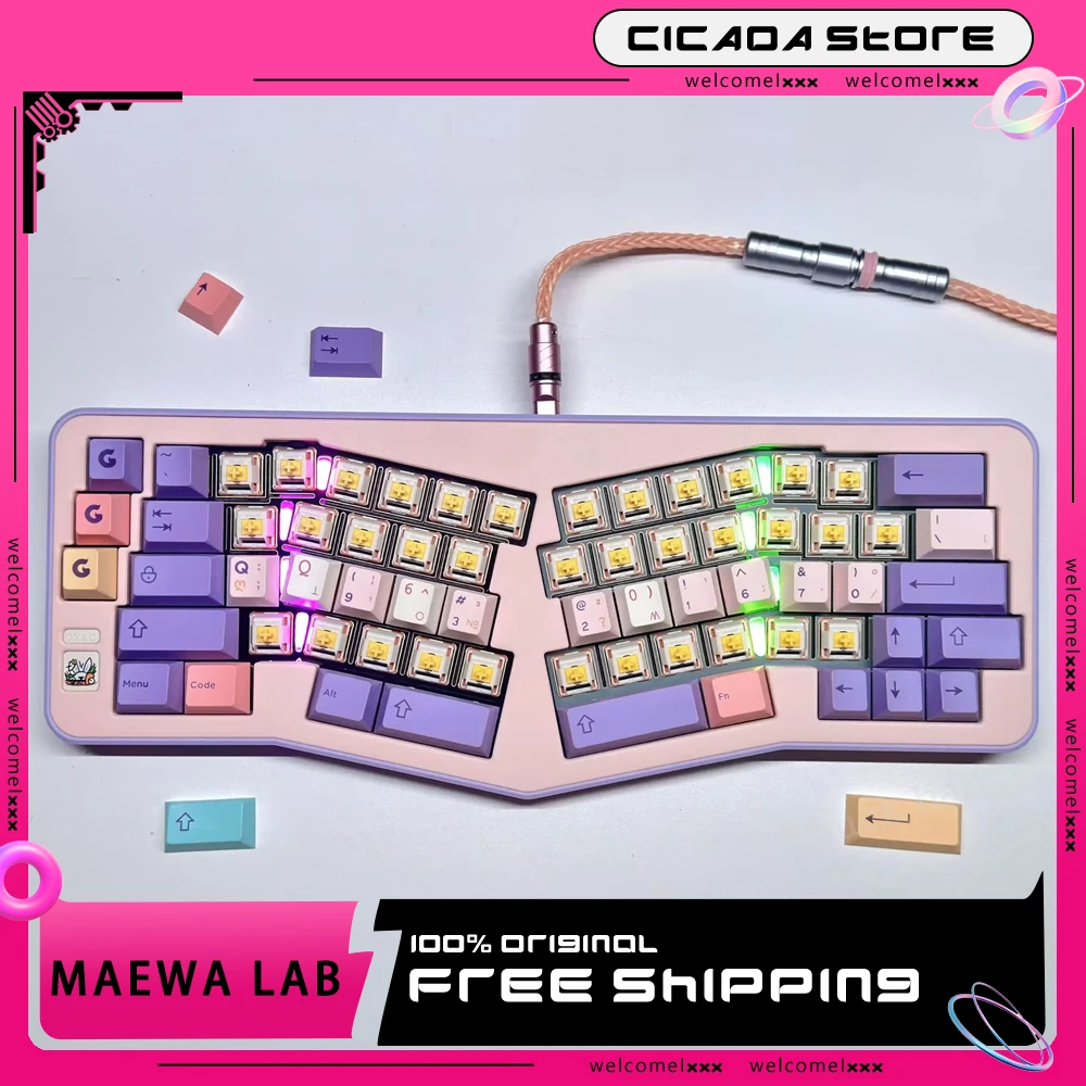 

New Maewa Lab Ahollc Mechanical Keyboard Kit Aluminium Hot Swap Alice Keyboard Kit 3mode Mirror Pvd Customize Game Keyboards Kit