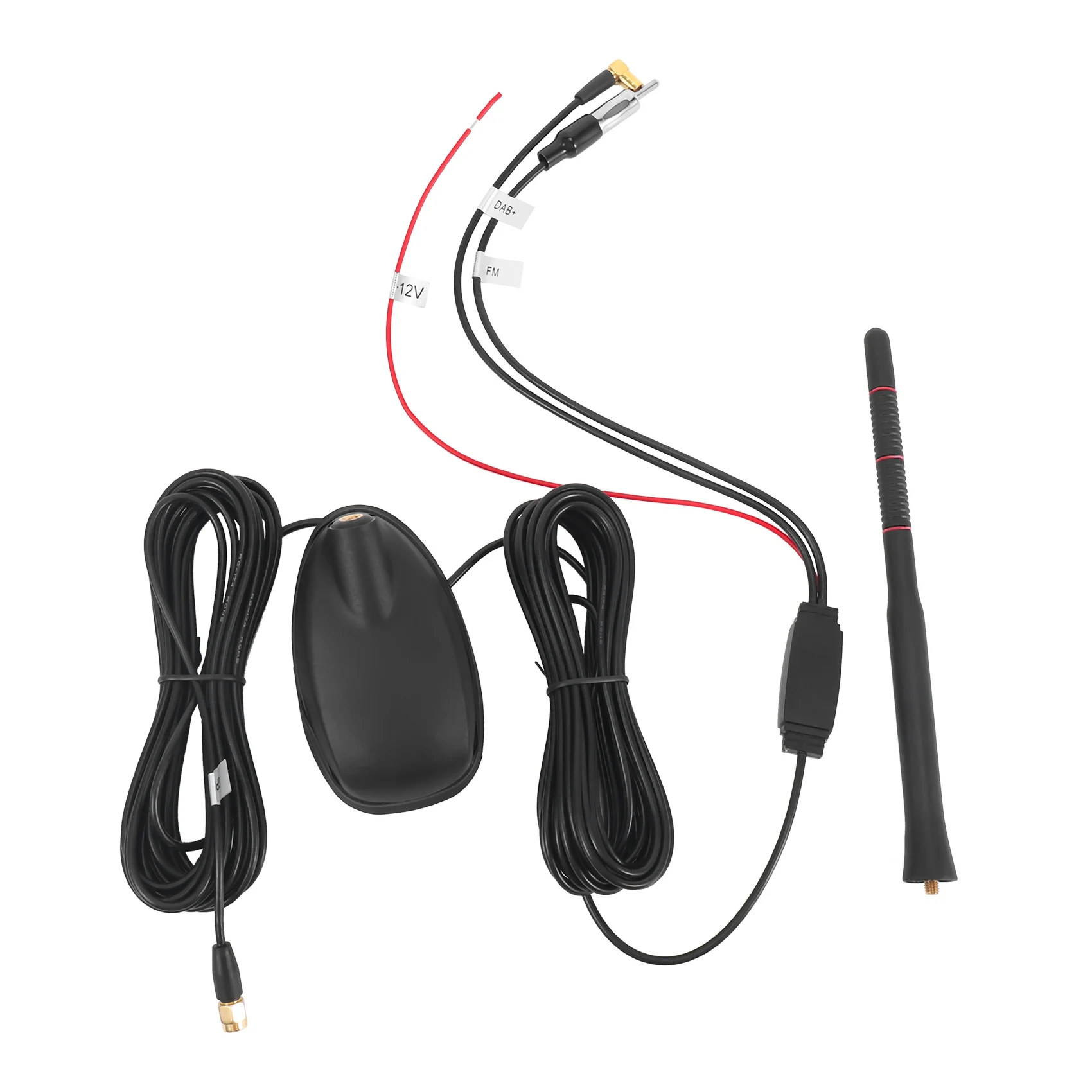 Antena de coche DAB + GPS + FM, montaje de techo amplificado activo, impermeable, a prueba de polvo, accesorios universales para automóviles