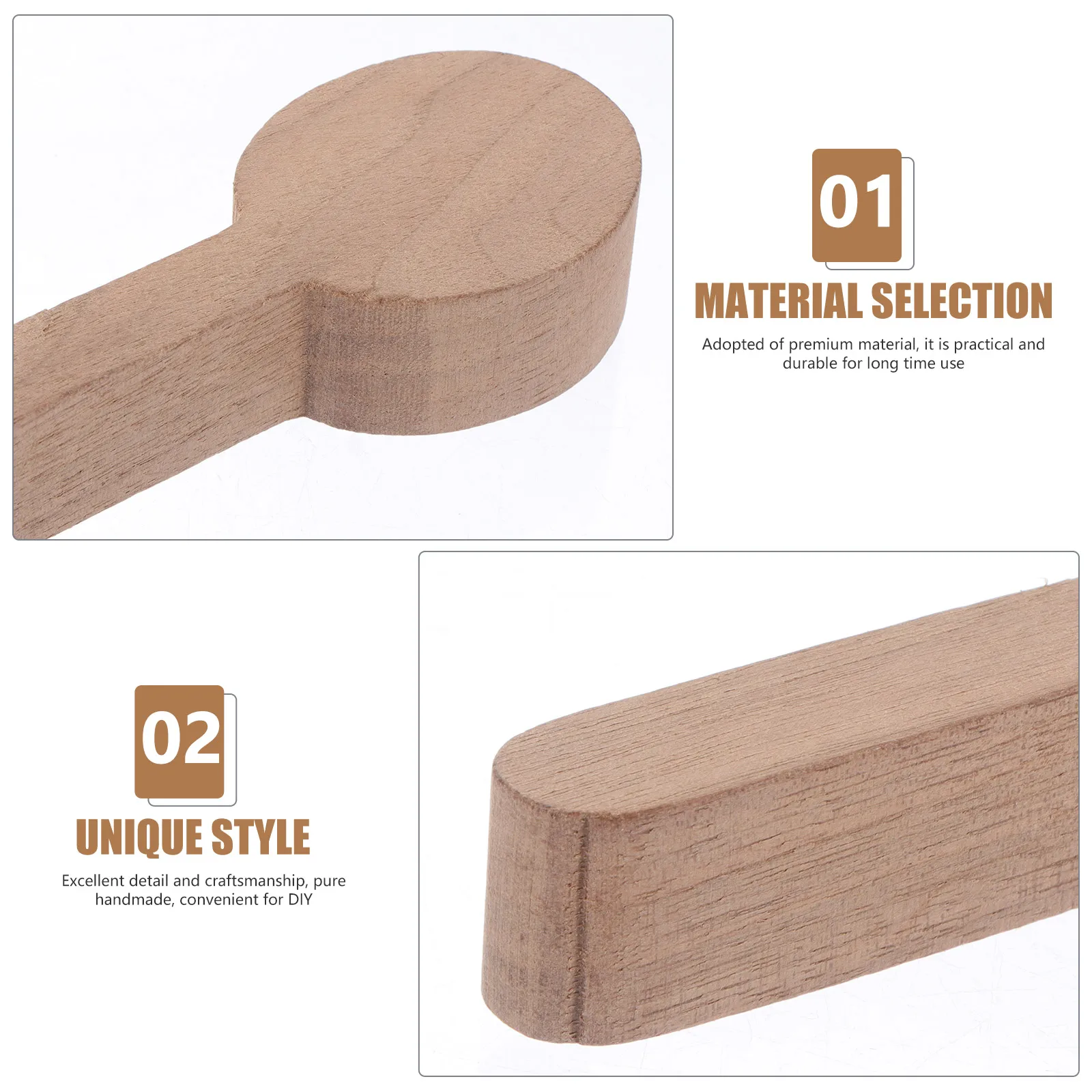 

4Pcs Wooden Spoon DIY Craft Unfinished Handmade Carving Supplies Spoon Whittling Mold Unfinished Wooden Spoons