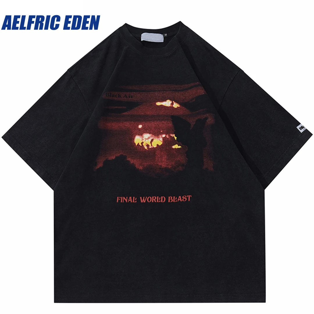 

Aelfric Eden Cross Letter Graphic Hipster T Shirt Men Streetwear Hip Hop T Shirt Harajuku Loose Tshirt Cotton Tops Tees Unisex