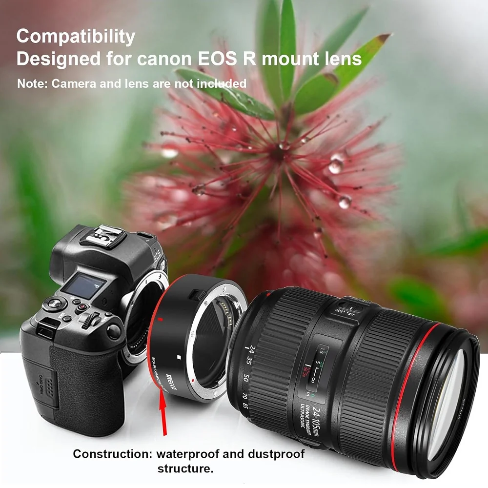 Meike AF Auto Focus Lens adapter Ring for Canon EF / EF-S Mount lens to Canon EOS R R5 R6 R7 R10 R6 mark ii RP C70 and RED Komod