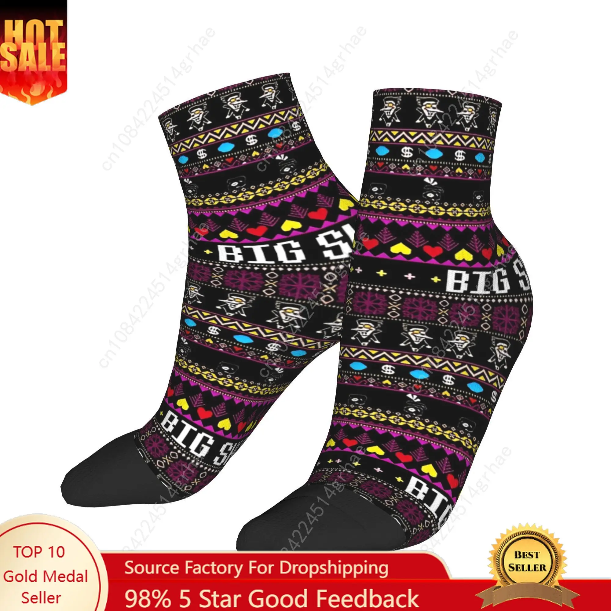 

Spamtons BIG SHOT Kromer Krismas Deltarune Ankle Socks Graphic Socks Spring Non Slip Climbing Breathable Sock For Adults Men