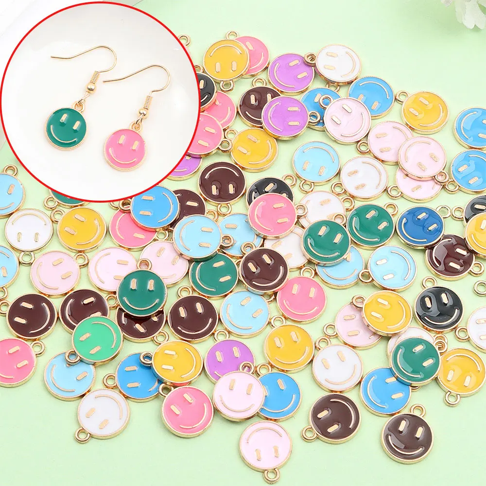 

7/14/21 шт. разноцветный кулон в форме лица, подходит для браслетов, ожерелий, цепочек для телефонов, аксессуаров для изготовления подарков на Хэллоуин