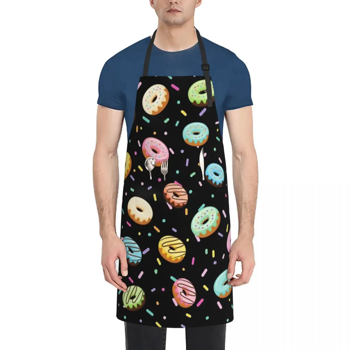 

Donut! Fashion Dacron Kitchen Aprons For Woman Men Chef Work