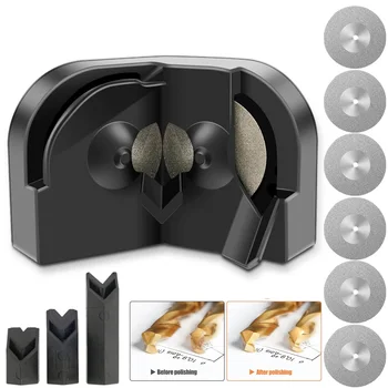 ドリルビットシャープナー多目的ドリルビット研削シャープナー、ポータブルドリルグラインダー研削ツール、電気ドリル搭載