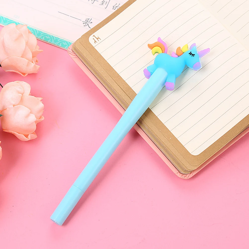 

4 Pcs Glowing Cartoon Horse Pens Black Ink Smooth Writing Tip Elegant Design Portable Stationery Gel Pen Lightweight