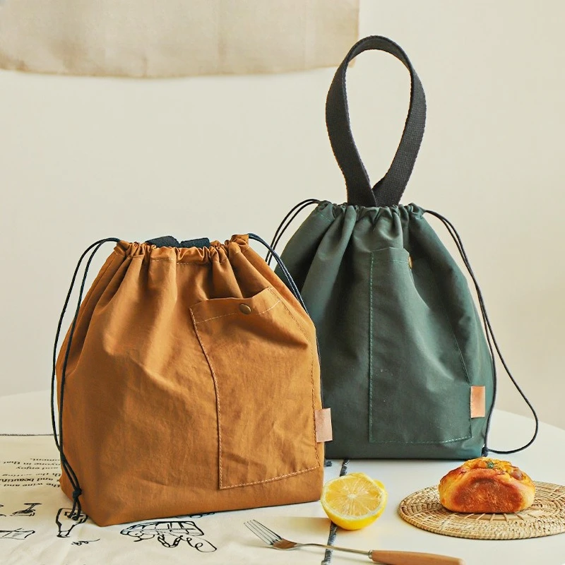 Outdoor Nylon High Beauty Waterproof Handbag Portable Lunch Bag Office Worker Insulated Lunch Box Bag Student Bento Bag