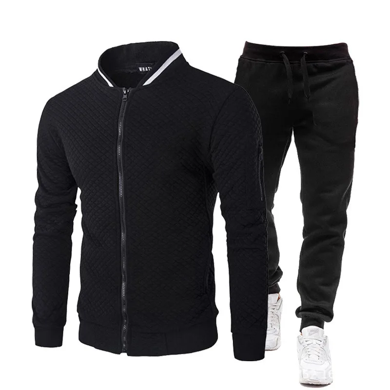 2023 Pring Men Sports Set Casual Sweatshirt Baseball Wear Zipper Long Sleeve Tracksuits Fashion Sweatpants Slim Two-piece Set