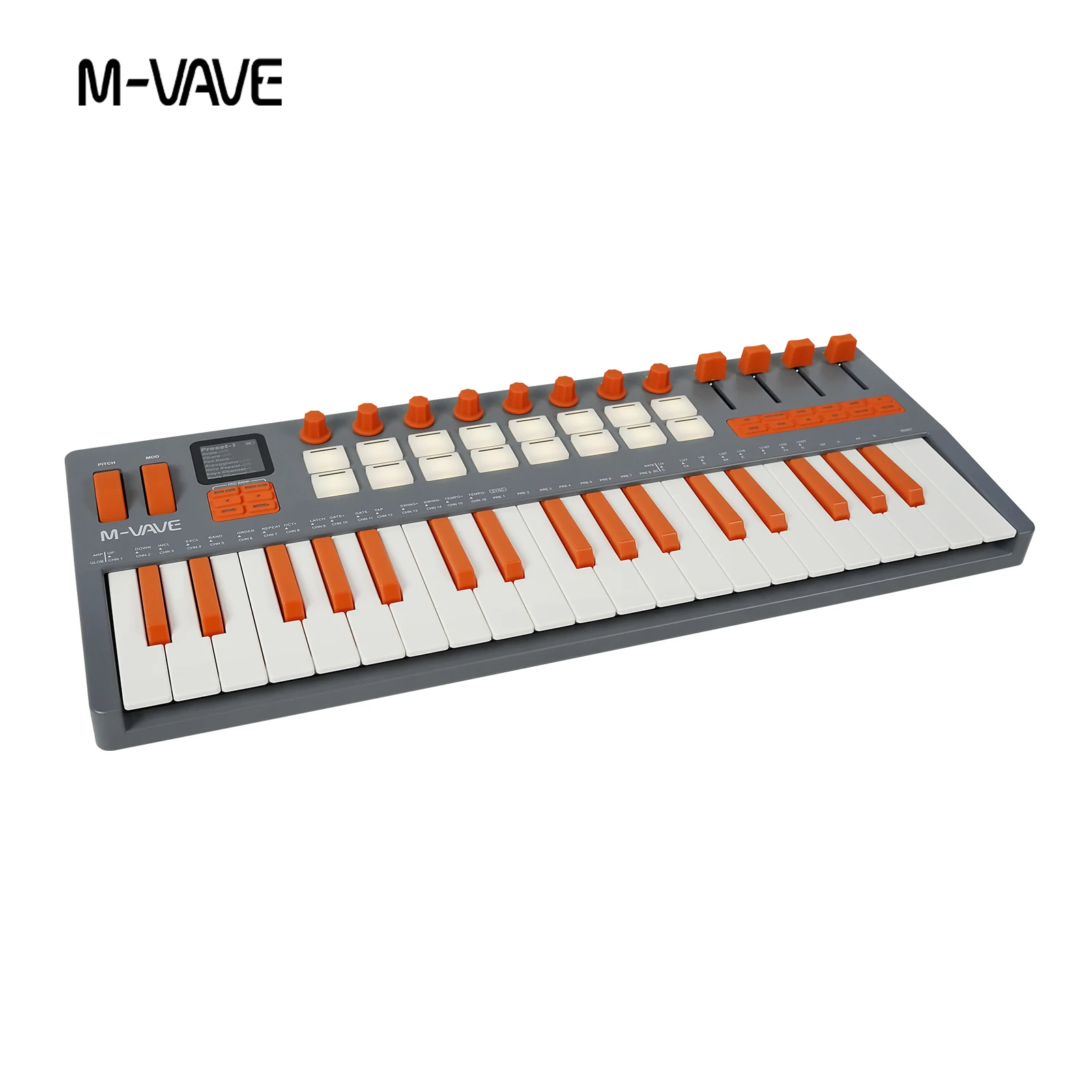 M-VAVE SMK-37 Elite Wireless MIDI Keyboard - 16 Pad, 8 Encoders
