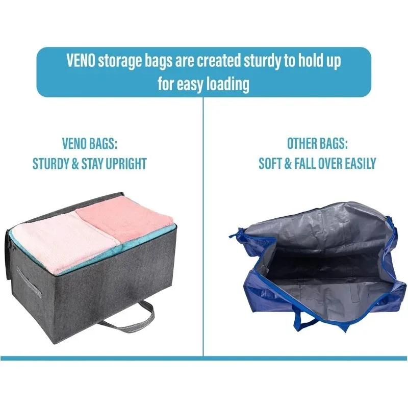 6 Pack Moving and Storage Bags, Heavy Duty, Alternative to Moving Boxes, Large Packing Totes Supplies for Colleg Dorm Room