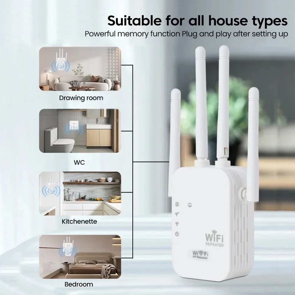 Wireless WiFi Repeater WIFI Extender Signal Booster 2.4G 5G Dual-band Network 300Mbps EU/US Plug 802.11ac WiFi Amplifier Router