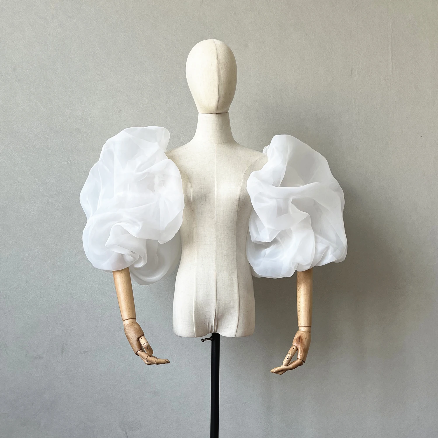 Bolero branco elegante removível para vestido de casamento, acessórios nupcial Puff, mangas destacáveis, festa de casamento, Dreamlike, 2023