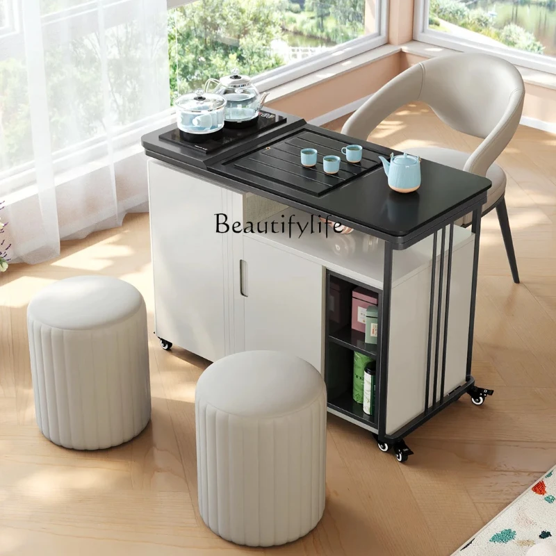 z.Movable side trolley light luxury living room sofa side side cabinet rotation