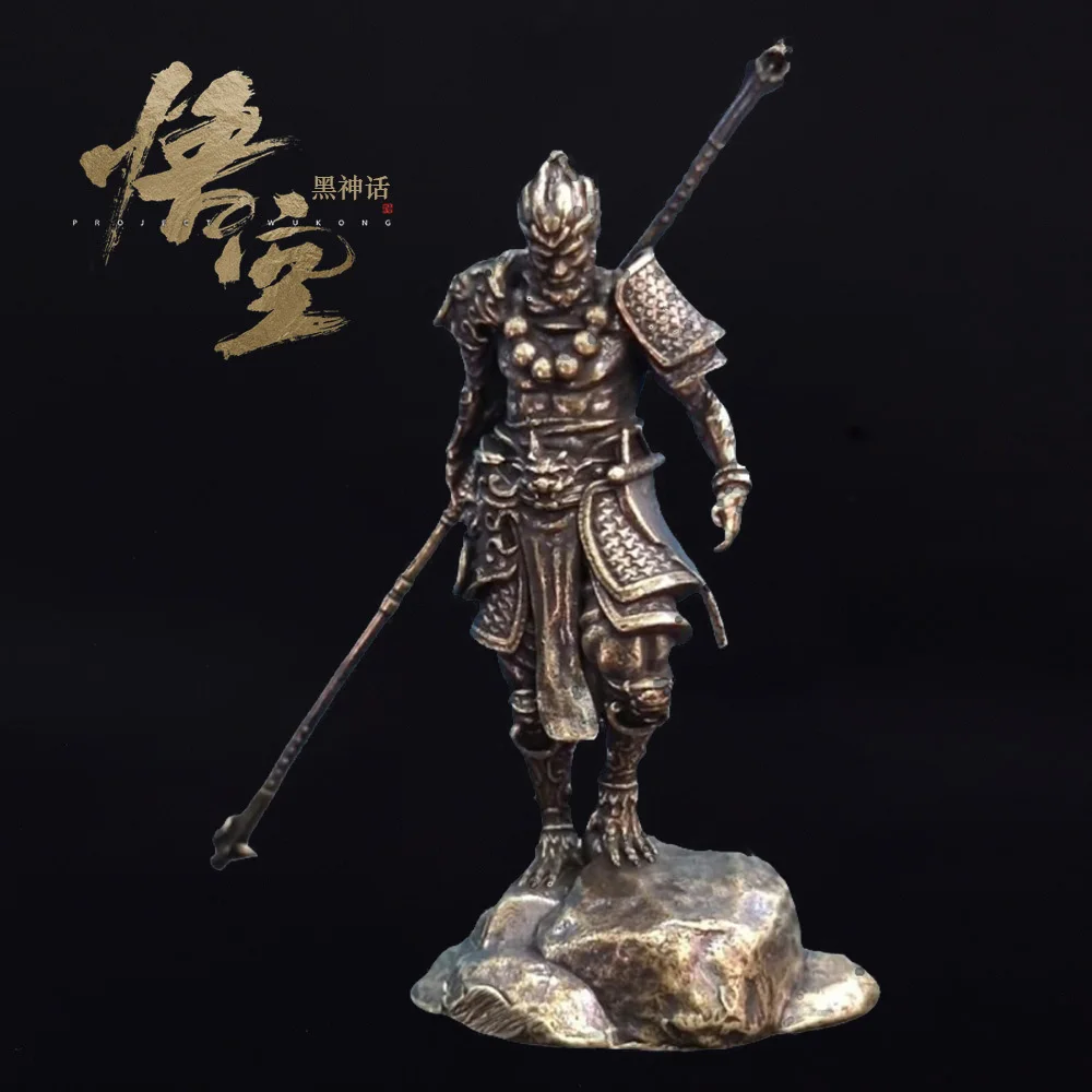 Nowa miniaturowa statuetka Black Myth Wukong Qitian Great Saint Metalowa rzeźba Rzemiosło Kolekcja ozdób na biurko