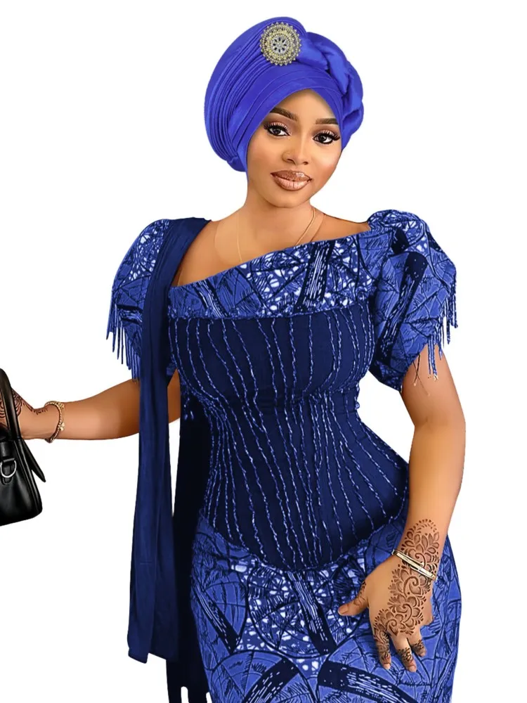 여성을위한 반짝이 전신 Pleated Turban 모자 2025 레이디 헤드 랩 이슬람 Headscarf 모자 Turbante Mujer African Headpiece