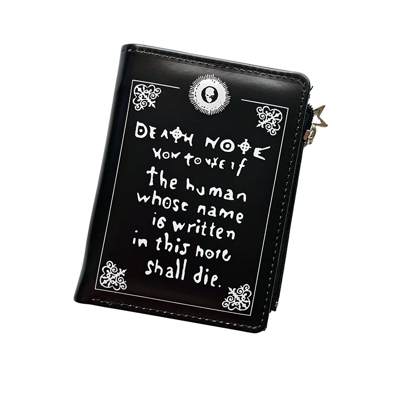 Death Note Anime Schwarzes PU-Leder, kurze Geldbörse, Karten- und Geldbörse für Jungen und Mädchen, Geschenk – Detail 15