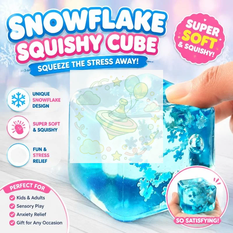 Cube Toys Ice Snowflakes Cube Squeezed Fidget Toy Soft Sensory Squeeze Toys Relief Ball Release Toy