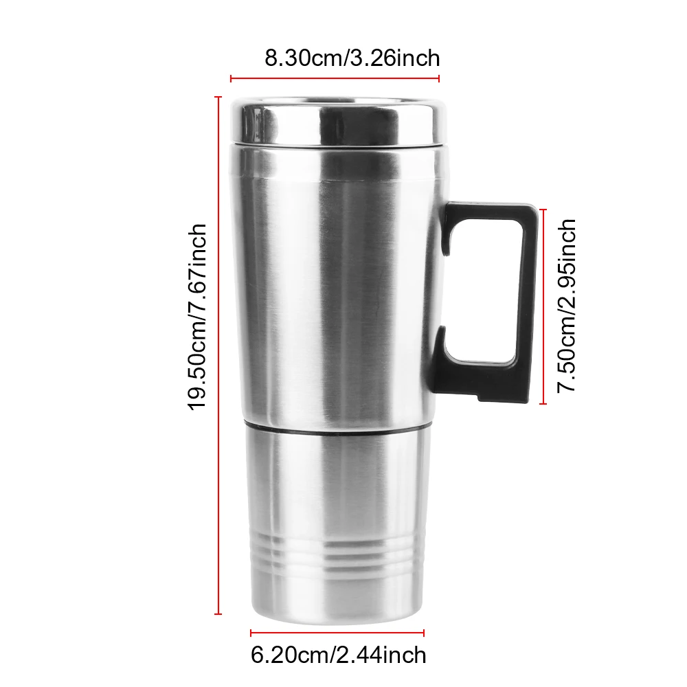 Camping Travel Kettle Stainless Steel Electric Heating Car Kettle Vehicle Heating Cup 12V/24V 300ml view 4