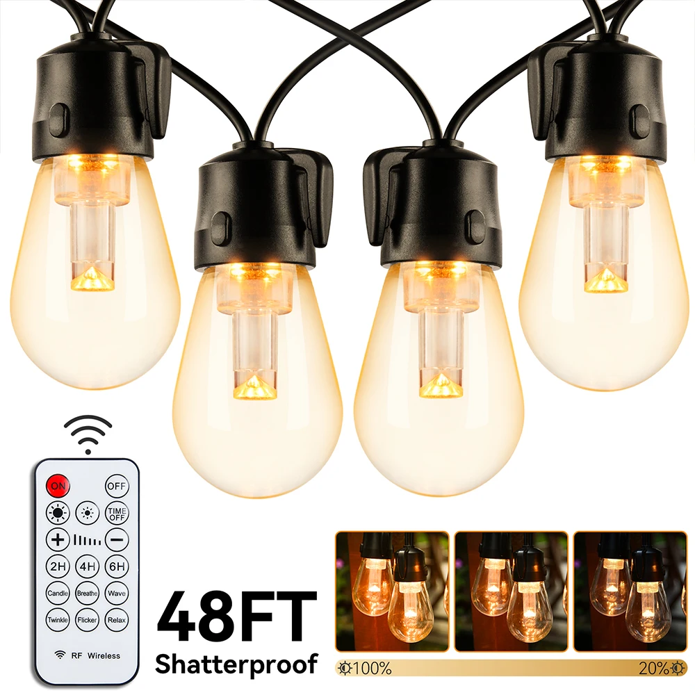 18M 30M ST38 LED-Außenlichterkette, bruchsicher, wasserdicht, 2200K Lichterkette für Weihnachtsbaum, Garten, Hochzeit, Dekorlampe – Detail 19