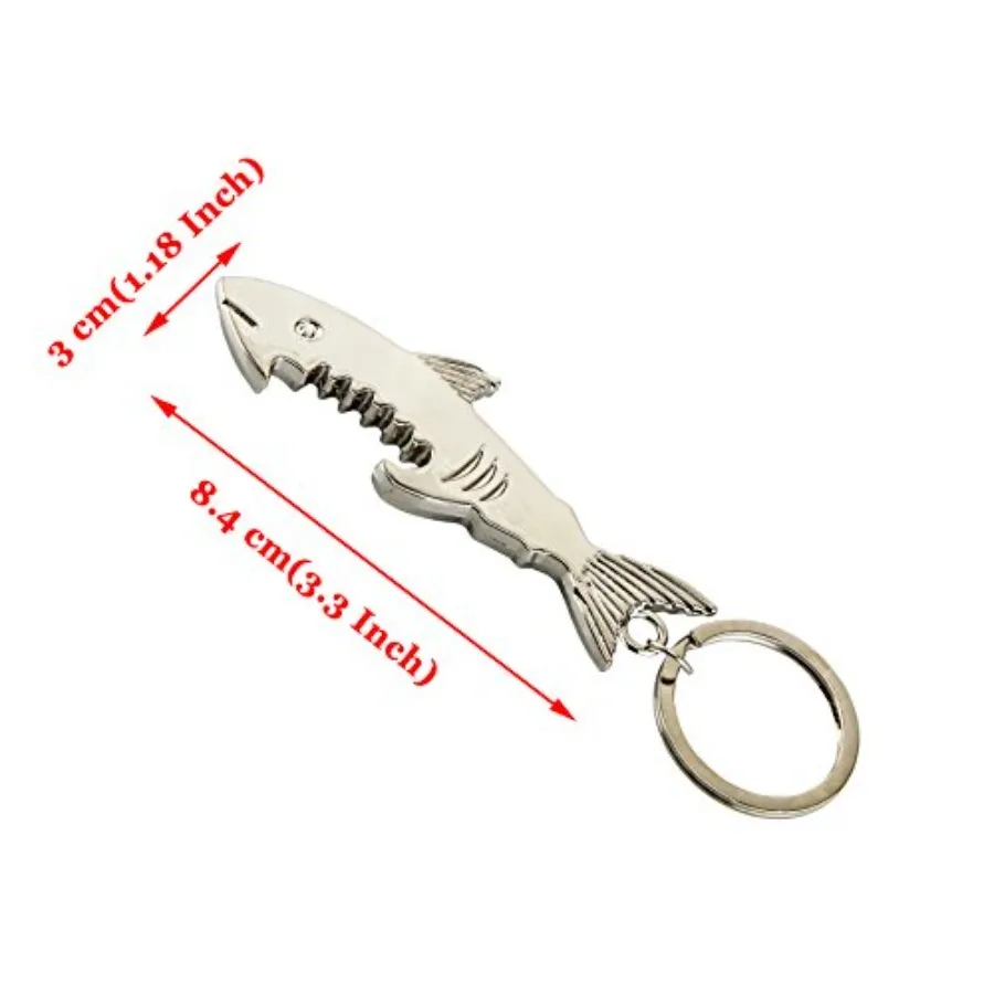 Shark Keychain Zinc Alloy Bottle Opener Beer Opener Tool Key Tag Chain Ring Accessories