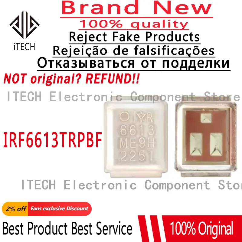

10pcs/lot Original IRF6613TRPBF IRF6613TR IRF6613 6613 40V N-CH MOSFET 100% New and Genuine