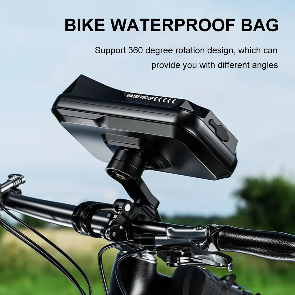 

Waterproof Handlebar Mobile Phone Bag Touch Screen 360 Degree Rotation Bike Mount Phone Stand Bag for Outdoor Cycling Riding