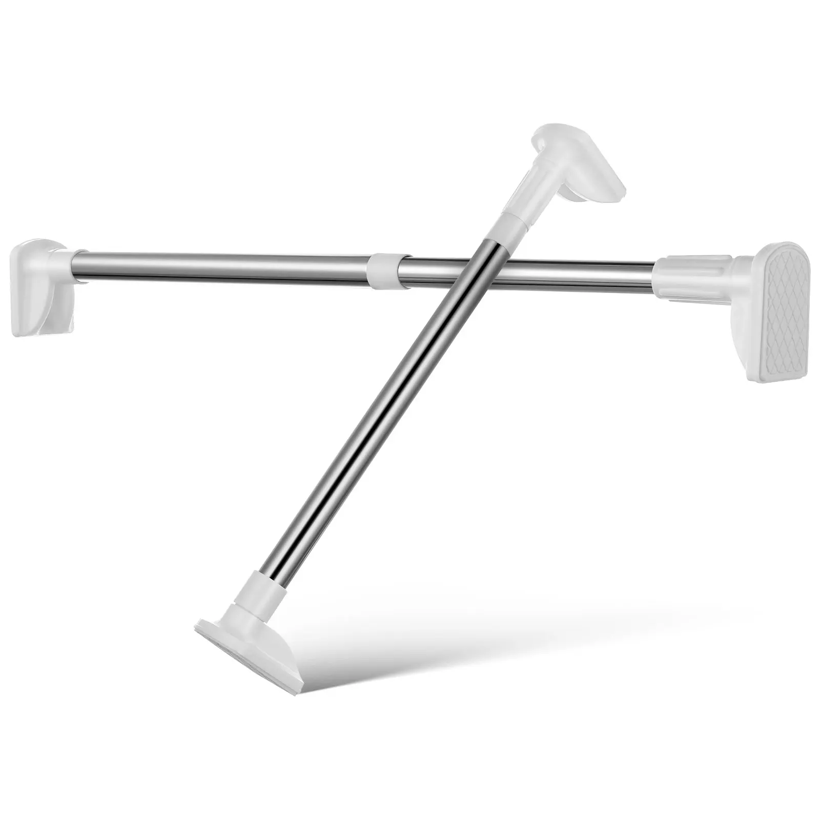 

2 Pcs Closet Rod Heavy Duty Stainless Steel Adjustable 50-80cm Clothes Hanging Rods Without Drilling Storage Solution