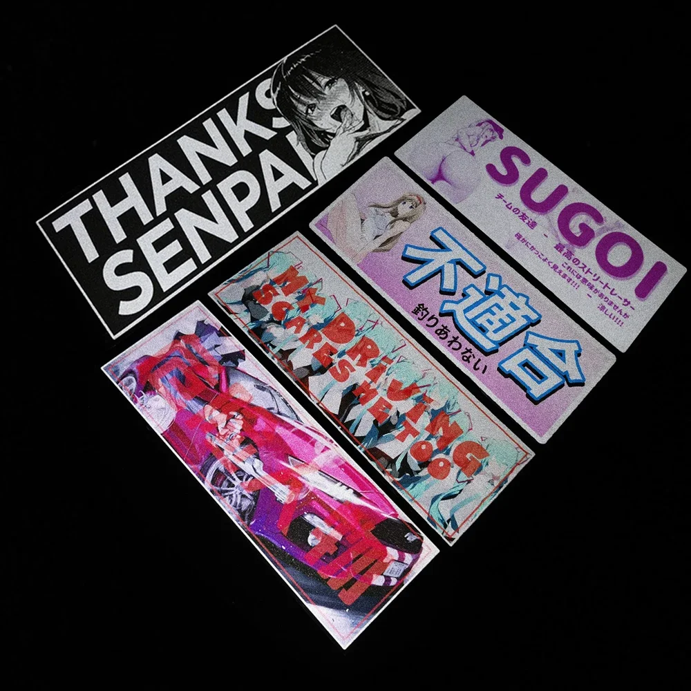 

Car Motorcycle Sticker PVC Reflective Effect Japanese Anime Girl Style Cute Girl JDM RACING Accessories 20cm
