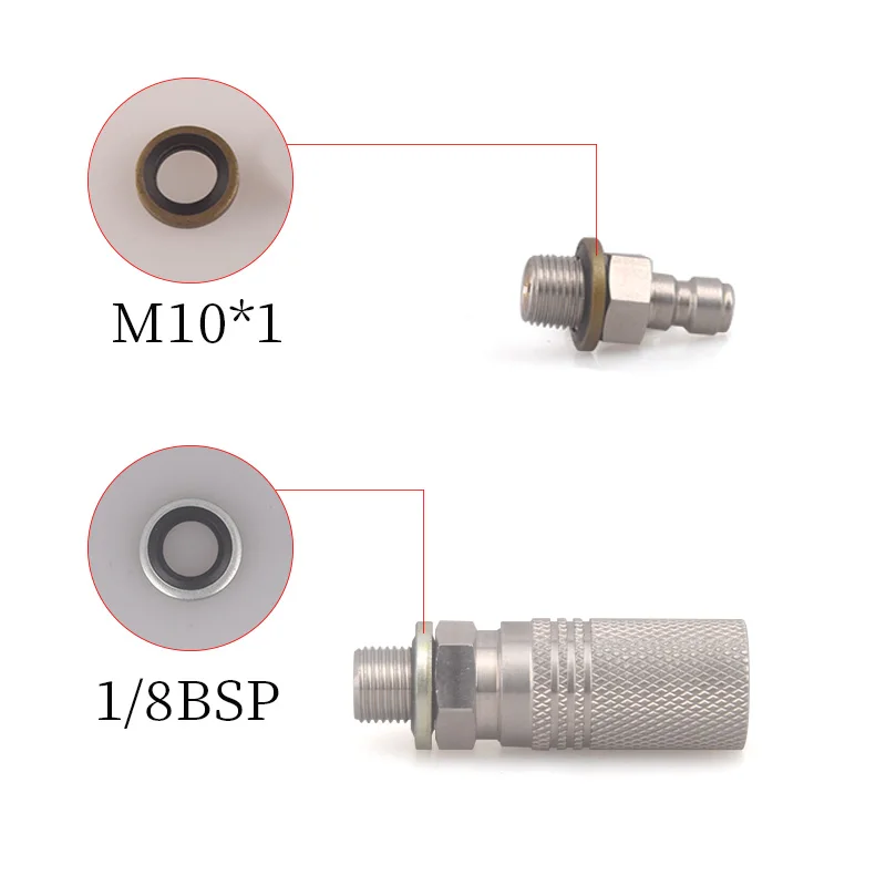 

M10*1 1/8BSP Bonded Seal Sealing Ring PCP Quick Coupler Air Tank Connector Accesories Gaskets Pakkingen Pneumatic Fittings Kit