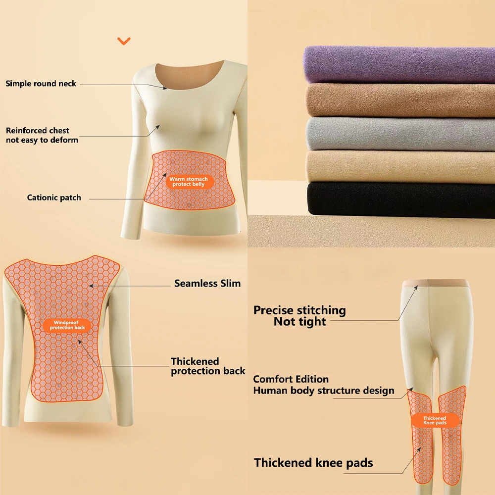 Women's Premium Wool Thermal Underwear Men Warm Long Johns Women Seamless Thermal Set Womens Winter Clothing Sexy Underwear Men