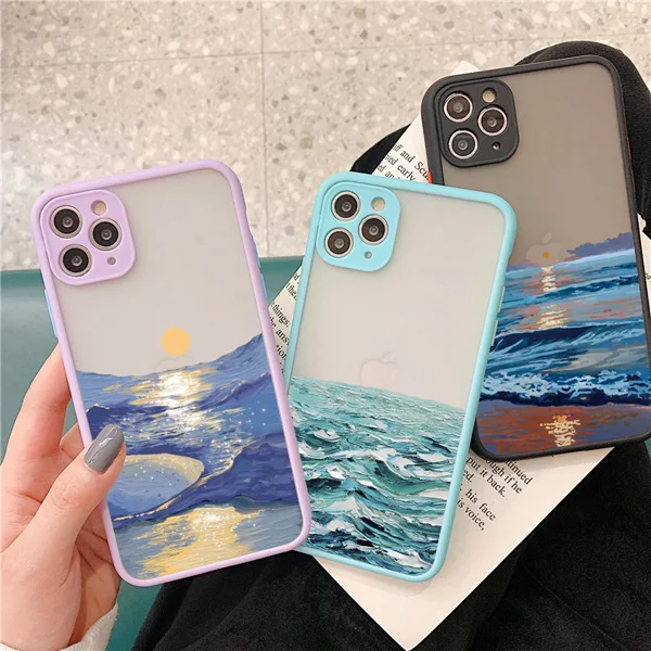 Aquarell-Malerei Handyhülle für iPhone 17 16 15 13 12 11 14 Pro Max X XS XR Max – Stoßfeste Hüllen mit Ozeanwellen-Motiv – Detail 8