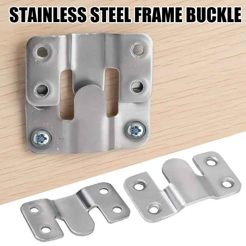 2/40Pcs Picture Frame Hooks Interlock Hanging Buckle Flush Mount Bracket Stainless Steel Furniture Interlock Connector Supplies