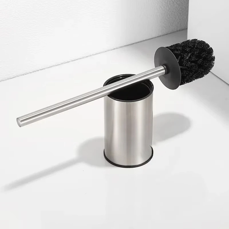 Wall Mounted Gold Toilet Brush Holder Set, Stainless Steel Nickel Black Toilet Scrub Cleaning Brush Bathroom Accessories