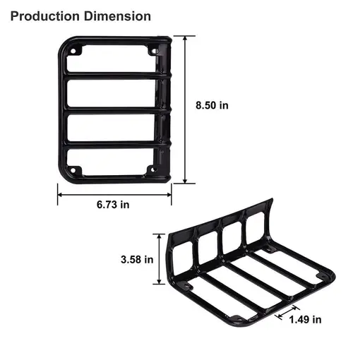 Imagen 2 del producto Protector de luz trasera, cubierta de lámpara de luz trasera, Protector de marco de repuesto para Jp JK Wrangler 07-16, accesorios para coche, 1 par