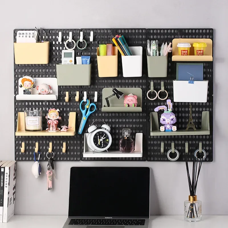 Pegboard Wall Panels Pegboard Wall Organizer Mounting Display Diy Pegboard Kit Tool Storage Panel Board Rack Bathroom Kitchen