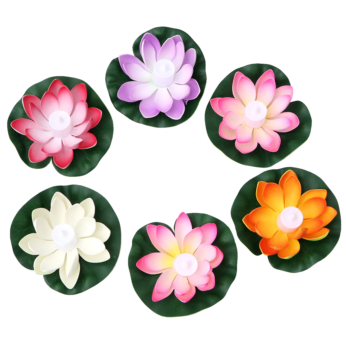 

6pcs LED Lotus Realistic Electronic Flameless for Party Festival Decorations River Floating
